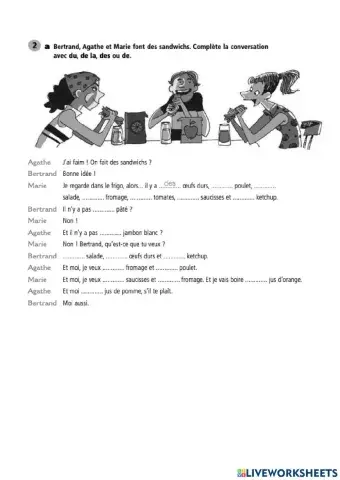 Exercices les partitifs