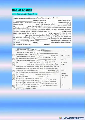 Unit 4.-There are only once teenagers-.Level: Intermediate- Time:15 min