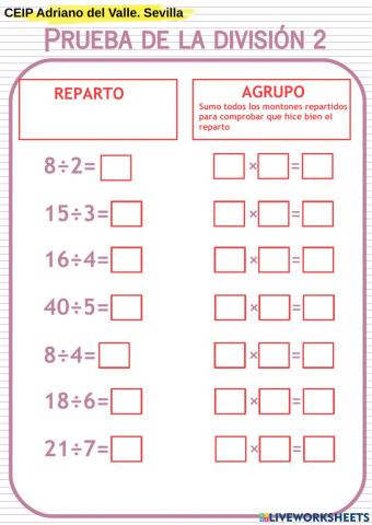 Prueba de la división básico 2