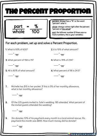 Practice: The Percent Proportion