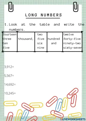 Long numbers