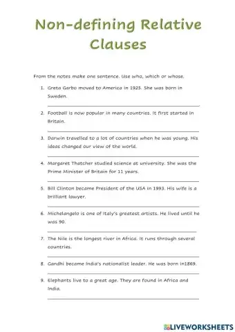 Nondefining relative sentences