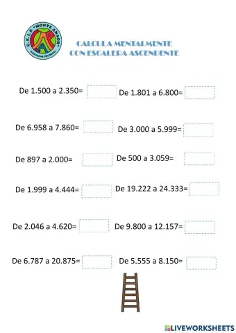 Escalera ascendente para división