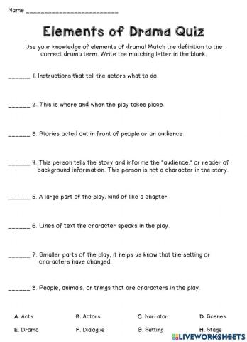 Elements of Drama Quiz
