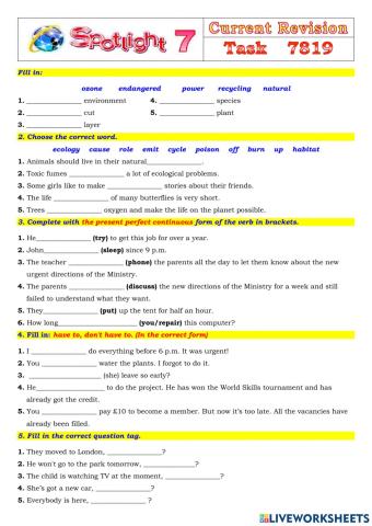 Spotlight 7 Task 7819