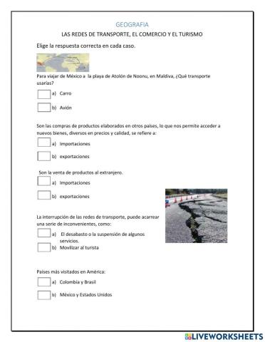 Actividades Terciarias: Transporte, Comercio, Turismo