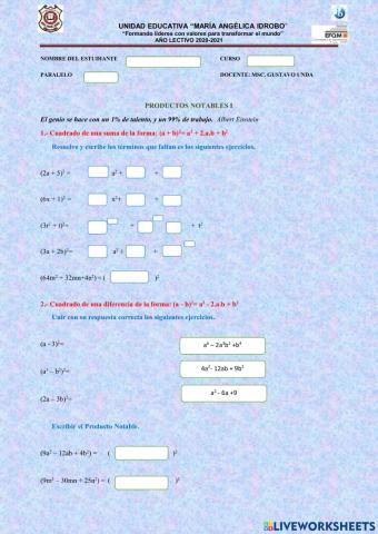 Productos Notables I