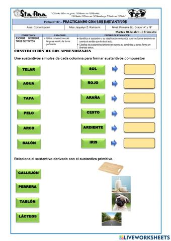 Sustantivos por su forma