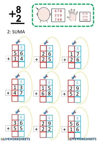 Sumas con llevas de dos dígitos