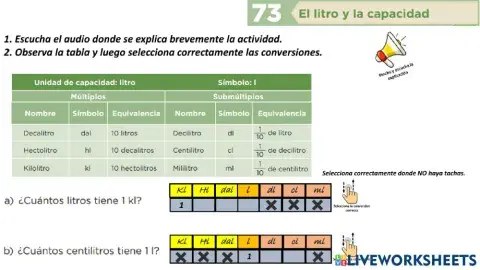Desafío 73 El litro y la capacidad.