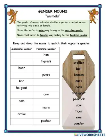 Gender Nouns (animals)