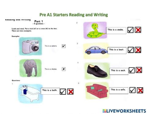 Reading and writing  starters