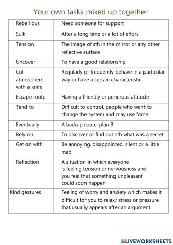 Matching definitions