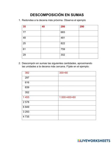 ¡Vamos a redondear y sumar!