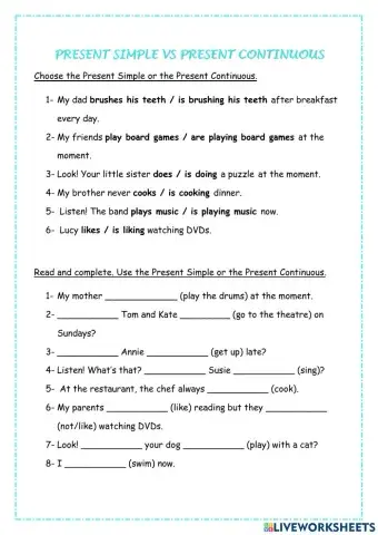 Present Simple vs Present Progressive