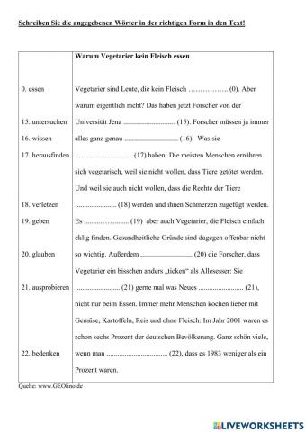 Warum Vegetarier kein Fleisch essen