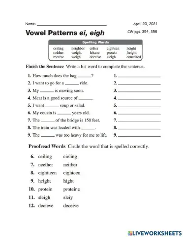 English 3rd CW 04-20.2