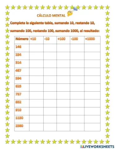 Conteo y calculo mental