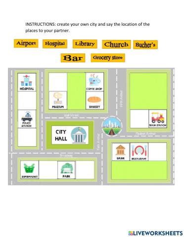 City places prepositons