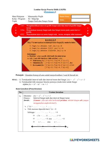 LKPD Penerapan Turunan