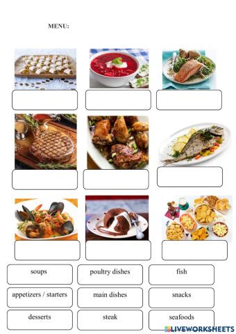 Menu food
