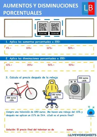Aumento y disminución porcentual