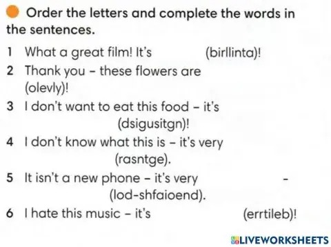 Adjectives of opinion