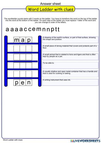 Word Ladder: map to pen