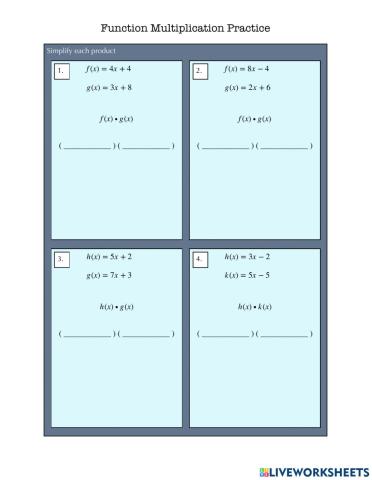 Function Multiplication Practice