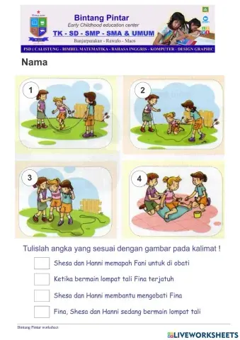 Mengurutkan gambar cerita