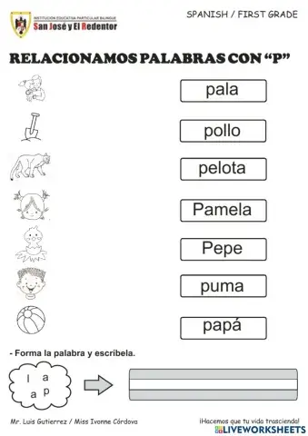 Relacionamos palabras con p