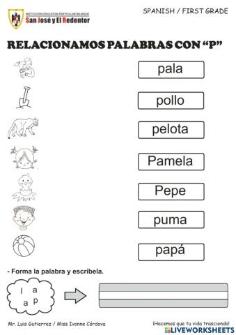 Relacionamos palabras con p