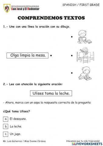Comprensión de textos -l-