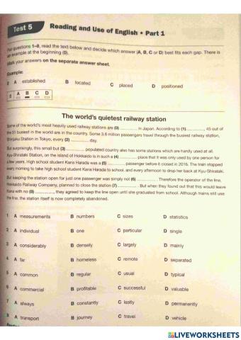FCE - practice test - part 1