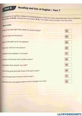 FCE - practice test - part 2