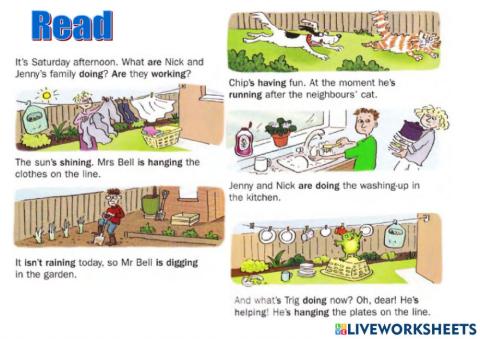 Readinf present continuous