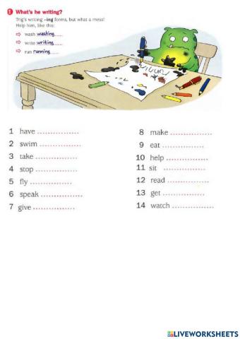 Present continuous spelling