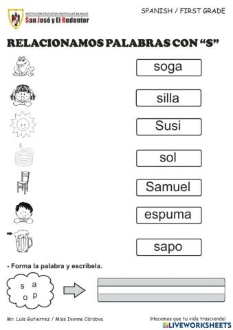 Relacionamos palabras con s