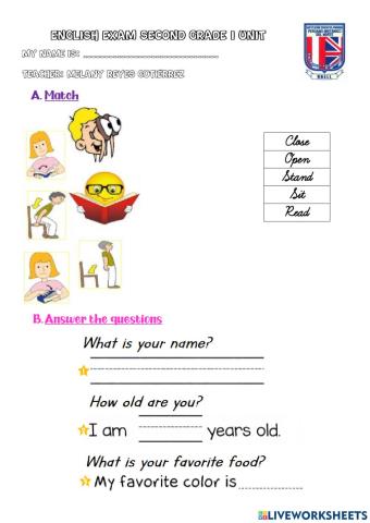 Second Grade Exam I Unit