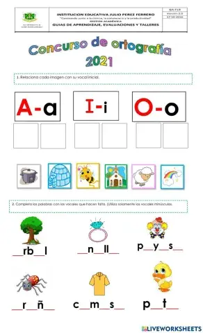 CONCURSO DE ORTOGRAFIA CATEGORIA INFANTIL I.E. JULIO PEREZ FERRERO
