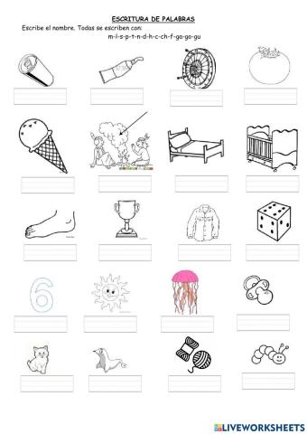 Escritura de palabras