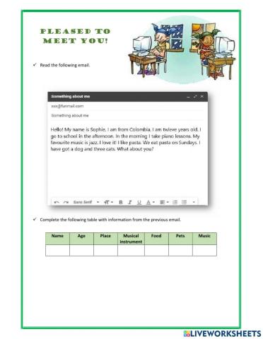 Pleased to meet you!