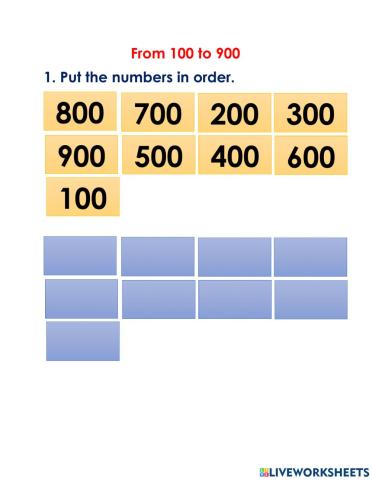 Math numbers 100-900