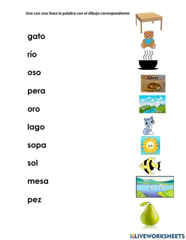 Une la palabra con su imágen