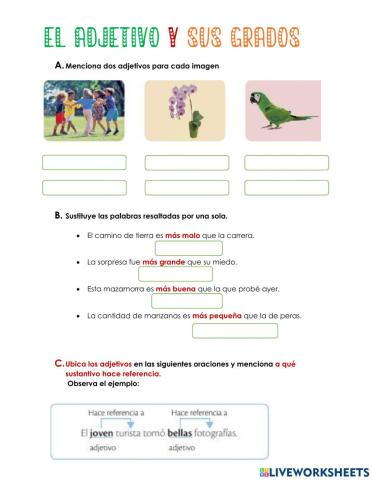 Los adjetivos y sus grados