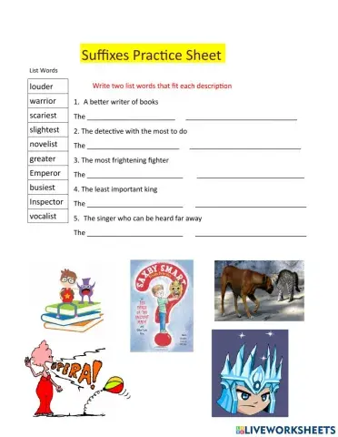 Suffixes er, or, ist