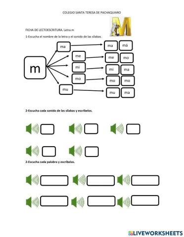 Ficha de lectoescritura