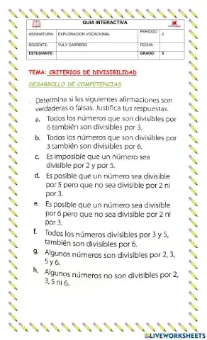 Criterios de divisibilidad