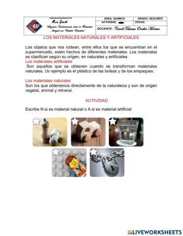 Los materiales naturales y artificiales