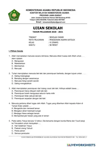 Ujian Agama katolik